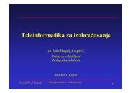 Teleinformatika za izobraÅ¡evanje - Hrast - Univerza v Ljubljani