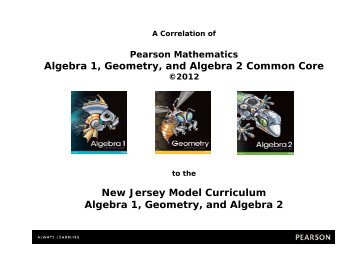 Algebra 1, Geometry, and Algebra 2 Common Core New ... - Pearson