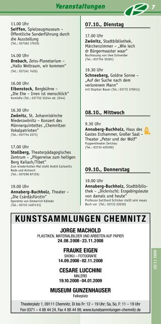 Kunstsammlungen CHemnitz - Kulturraum Erzgebirge-Mittelsachsen