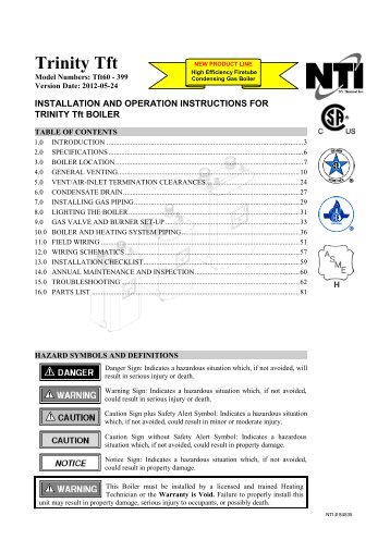 Trinity Tft Installation and Operation Manual V ... - NY Thermal Inc.