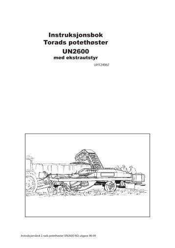 Instruksjonsbok Torads potethÃ¸ster UN2600 - TKS AS