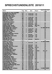 SPRECHSTUNDENLISTE 2010/11 - Wiedner Gymnasium