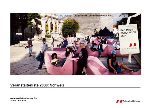 Veranstalterliste 2008: Schweiz