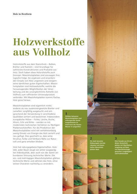 Holzwerkstoffe Holz in Bestform - Lignum