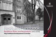 Residence Rules Handbook 2013-2014 - Residences - Queen's ...