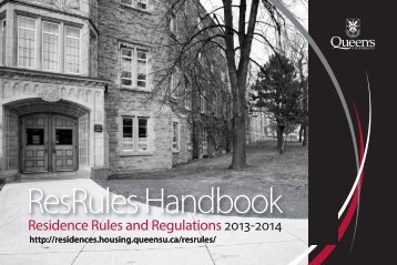 Residence Rules Handbook 2013-2014 - Residences - Queen's ...