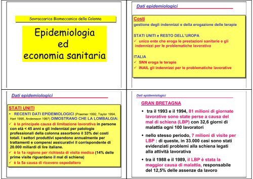 Sovraccarico Biomeccanico della Colonna Sovraccarico ...