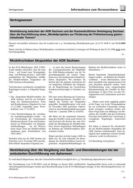Editorial Informationen - Kassenärztliche Vereinigung Sachsen