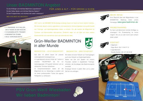 BADMINTON - Polizei Sport Verein GrÃ¼n-WeiÃ Wiesbaden