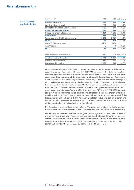 Anhang zur Konzernrechnung - Swisscom