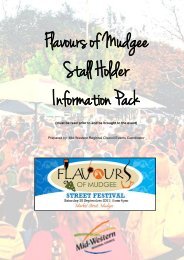 Flavours of Mudgee – Stall Holder Information Pack - Mid Western ...