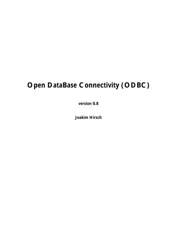 Open DataBase Connectivity (ODBC) - Erlang