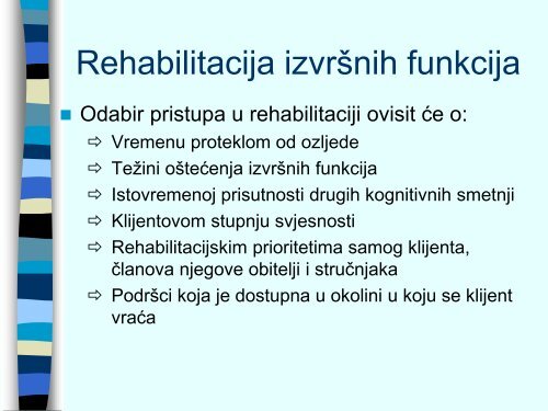 Rehabilitacija izvrÅ¡nih funkcija