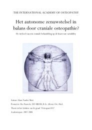 Het autonome zenuwstelsel in balans door craniale osteopathie?