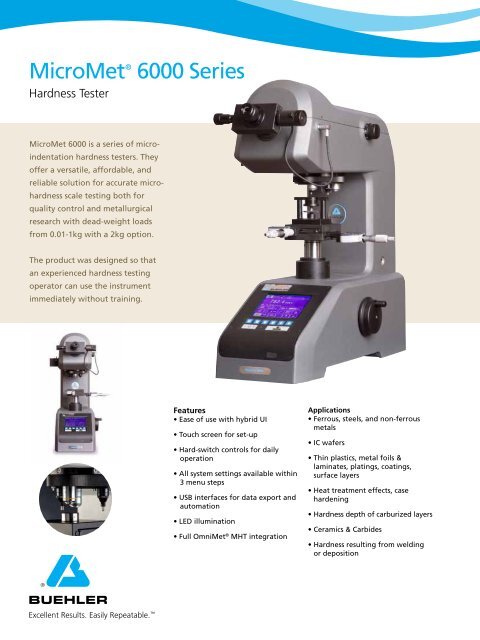 MicroMet® 6000 Series - Buehler