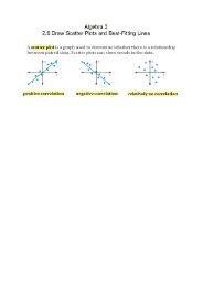 Algebra 2 2.6 Draw Scatter Plots and Best-Fitting Lines