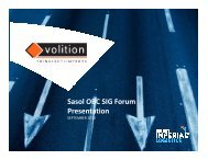 Sasol OBC SIG Forum Presentation - IMPERIAL Logistics