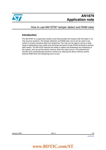 How to use M41ST87 tamper detect and RAM clear