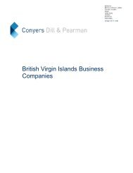 British Virgin Islands Business Companies - Conyers Dill & Pearman