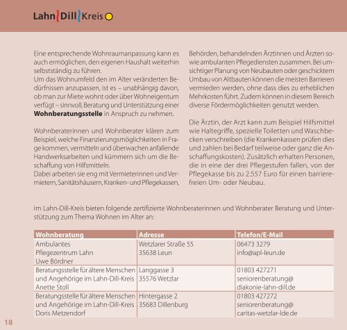 Seniorenratgeber 2010 - Lahn-Dill-Kreis