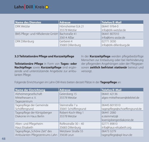 Seniorenratgeber 2010 - Lahn-Dill-Kreis