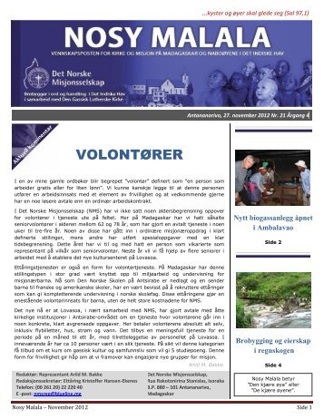 Rapport fra Madagaskar, nov 2012 - kirkene i modum
