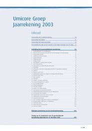 Umicore Groep Jaarrekening 2003