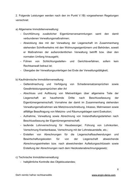 VERWALTUNGSVERTRAG - WOHNUNGSEIGENTUM