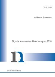 SkÃ½rsla um samrÃ¦md kÃ¶nnunarprÃ³f 2010 - NÃ¡msmatsstofnun