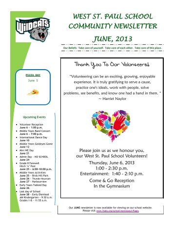 West St. Paul June 2013 Newsletter - Seven Oaks School Division