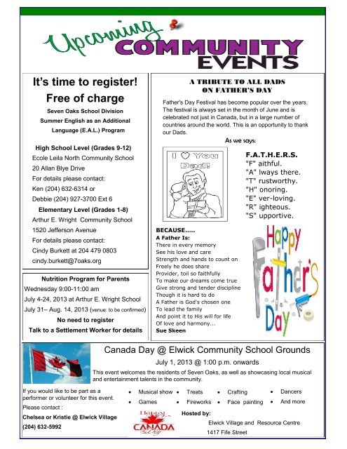 West St. Paul June 2013 Newsletter - Seven Oaks School Division