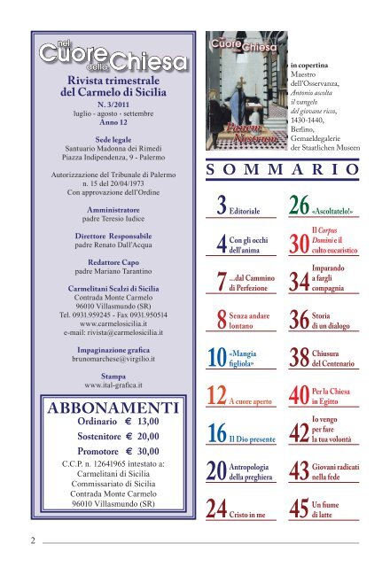 rivista n. 3/2011 (pdf) - Carmelitani Scalzi di Sicilia