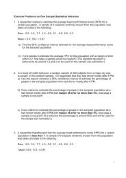 Exercise Problems on One Sample Statistical Inference 1. A ...