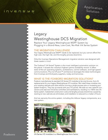 Legacy Westinghouse DCS Migration - Invensys