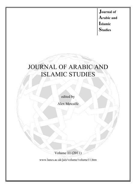 JOURNAL OF ARABIC AND ISLAMIC STUDIES