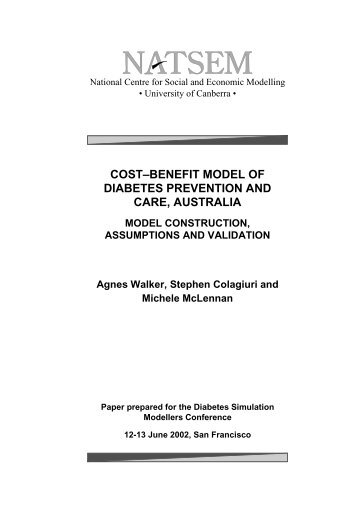 costâbenefit model of diabetes prevention and care, australia