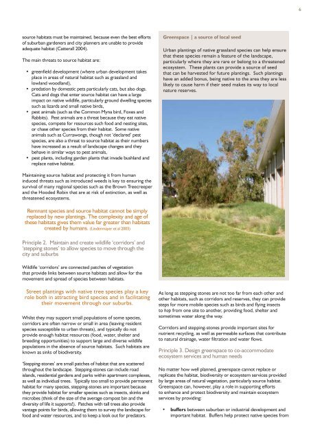 Urban Habitat Guidelines - Life in the Suburbs