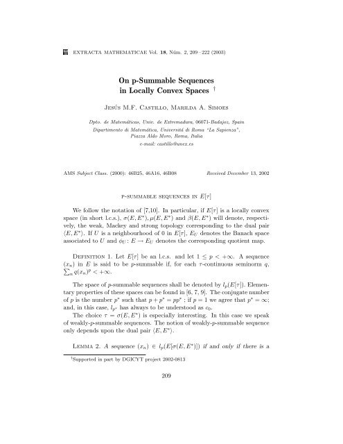 On p-Summable Sequences in Locally Convex Spaces â