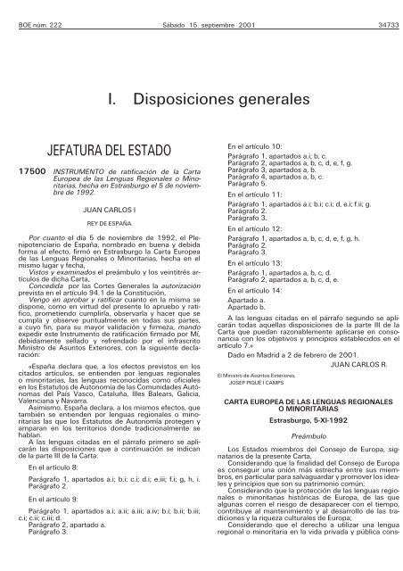 bar Aptitud Empírico Carta Europea de las Lenguas Regionales o Minoritarias - BOE.es