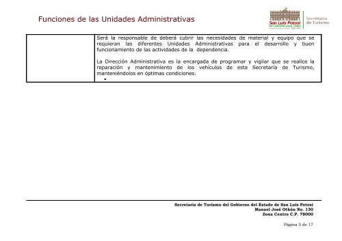 Funciones Contraloria Interna - SecretarÃ­a de Turismo