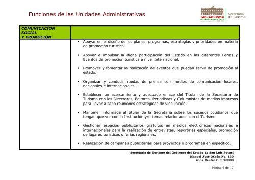 Funciones Contraloria Interna - SecretarÃ­a de Turismo