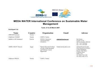 MEDA WATER International Conference on Sustainable ... - Zer0-M