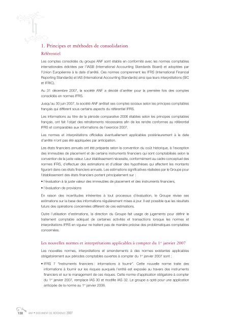 Document de rÃ©fÃ©rence 2007 - ANF Immobilier