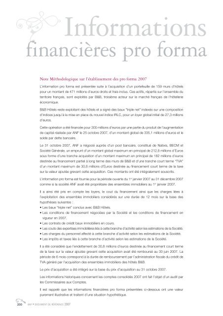 Document de rÃ©fÃ©rence 2007 - ANF Immobilier