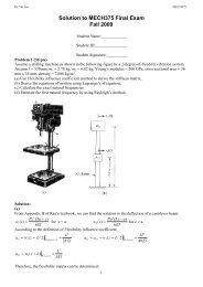 Solution to MECH375 Final Exam Fall 2009