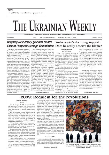 2009: the year in review - The Ukrainian Weekly
