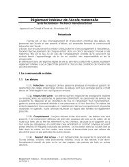 Règlement de l'école maternelle - Lycée Rochambeau