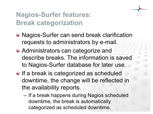 Nagios-Surfer - A Quality Reporting Tool for Nagios