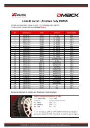 Lista de preturi - Anvelope Rally DMACK - Colina Motors