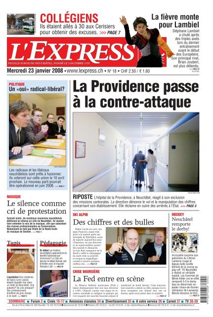 Mercredi 23 Janvier 08 Arcinfo Ch